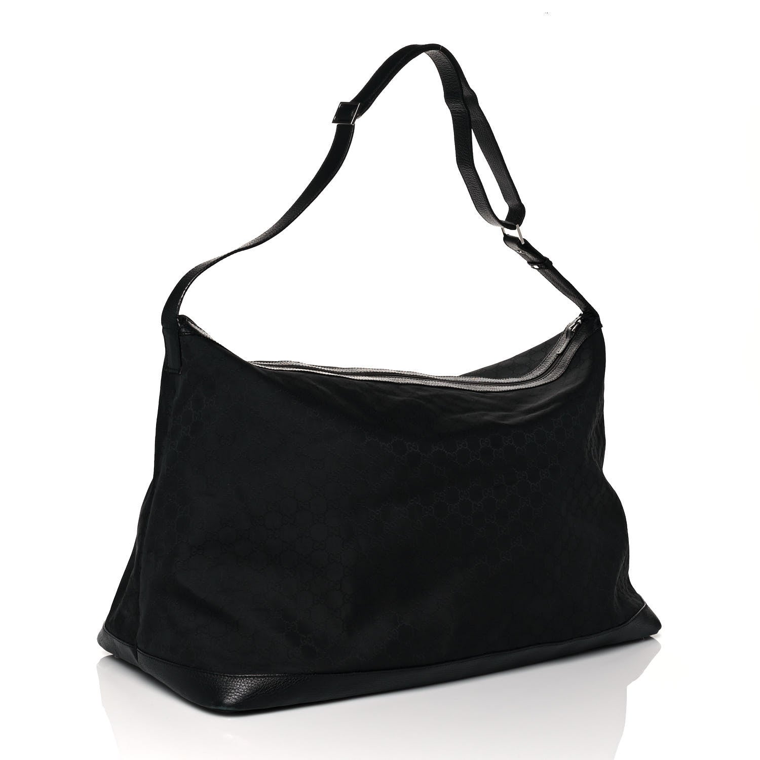 Gucci Nylon Monogram Travel Hobo Black 3 of 15