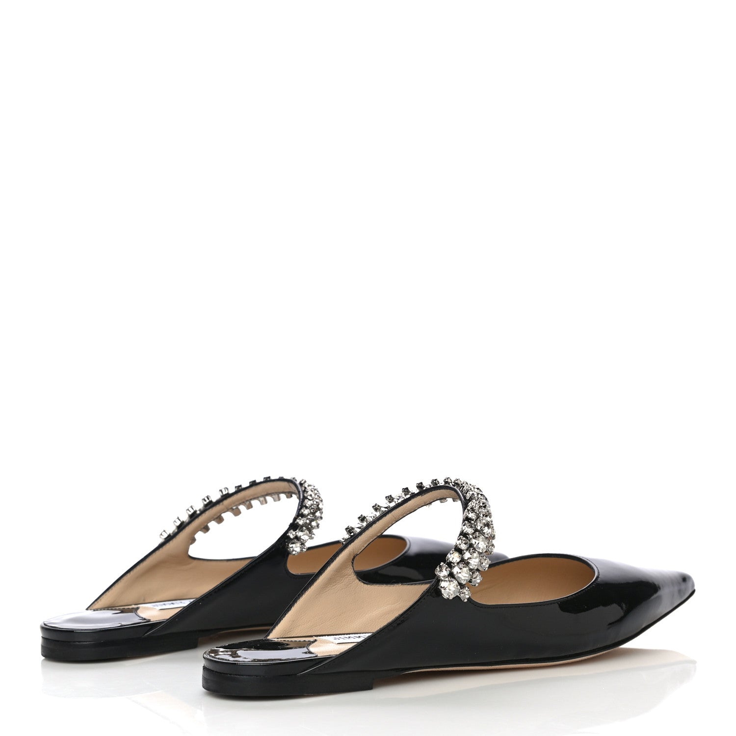 Jimmy Choo Patent Calfskin Bing Flats 38 Black 3 of 8