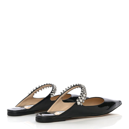 Jimmy Choo Patent Calfskin Bing Flats 38 Black 3 of 8