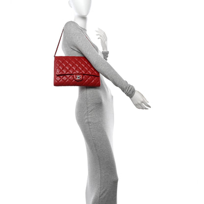 Chanel Lambskin Quilted Clutch With Chain Flap Red 2 of 10