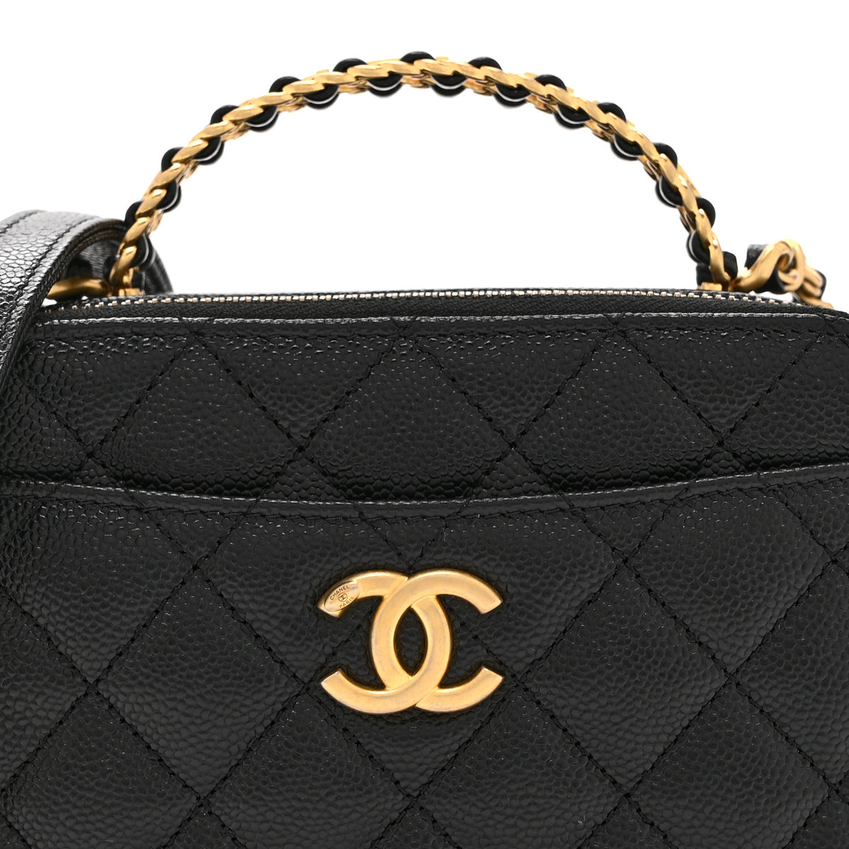 Caviar Quilted Mini Pick Me Up Vanity Case Black