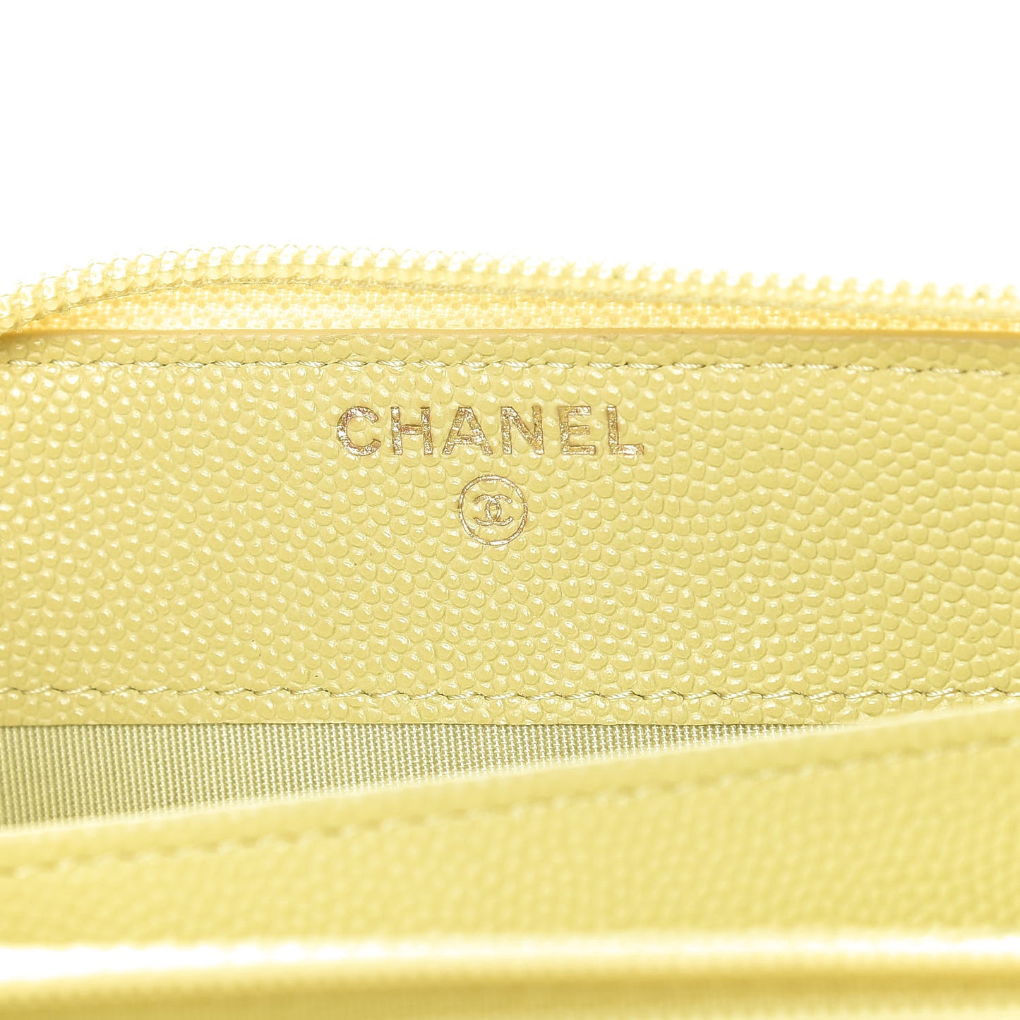 Caviar Large Timeless CC Zip Around Wallet Yellow