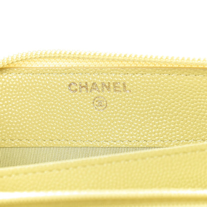 Chanel Caviar Large Timeless CC Zip Around Wallet Yellow 6 of 8