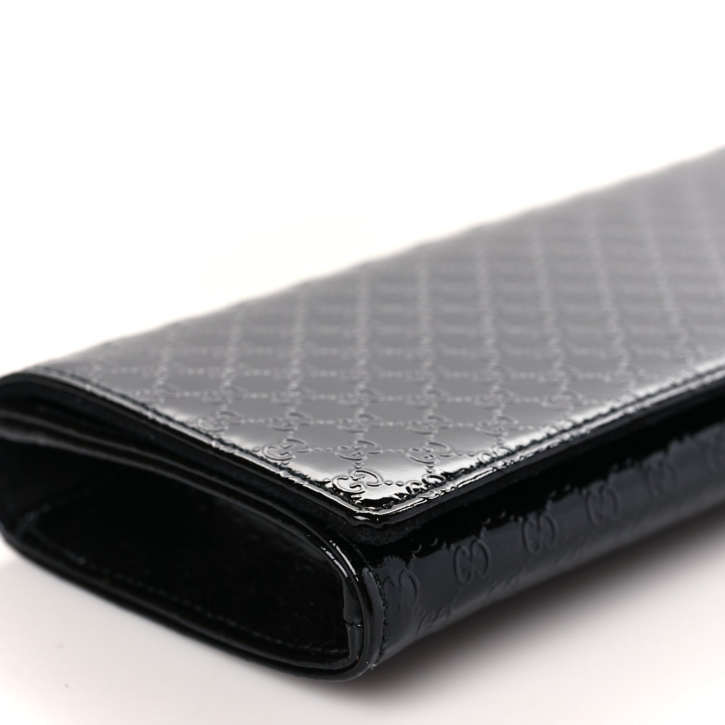 Patent Microguccissima Small Broadway Clutch Black
