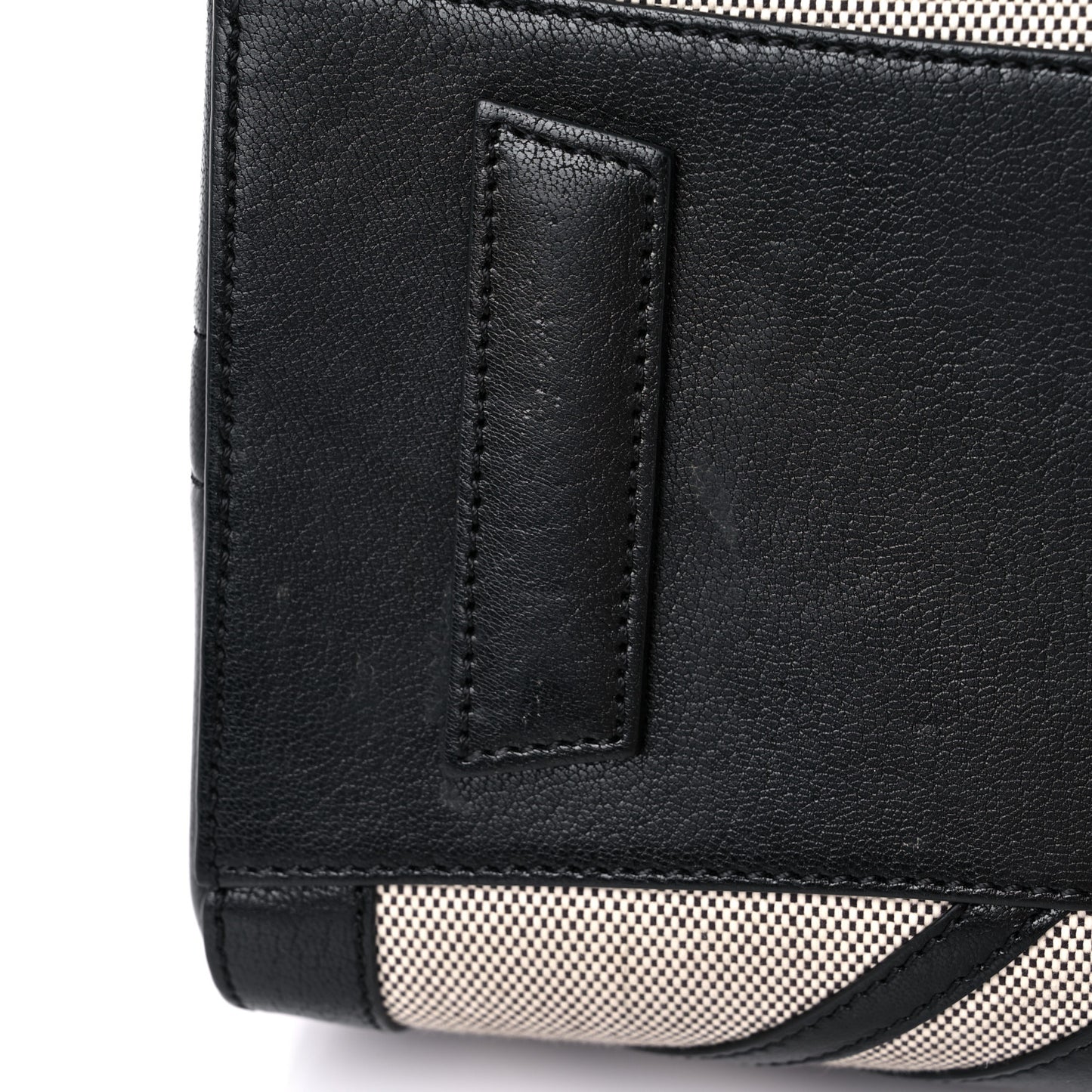 Canvas Sugar Goatskin Striped Small Antigona Black