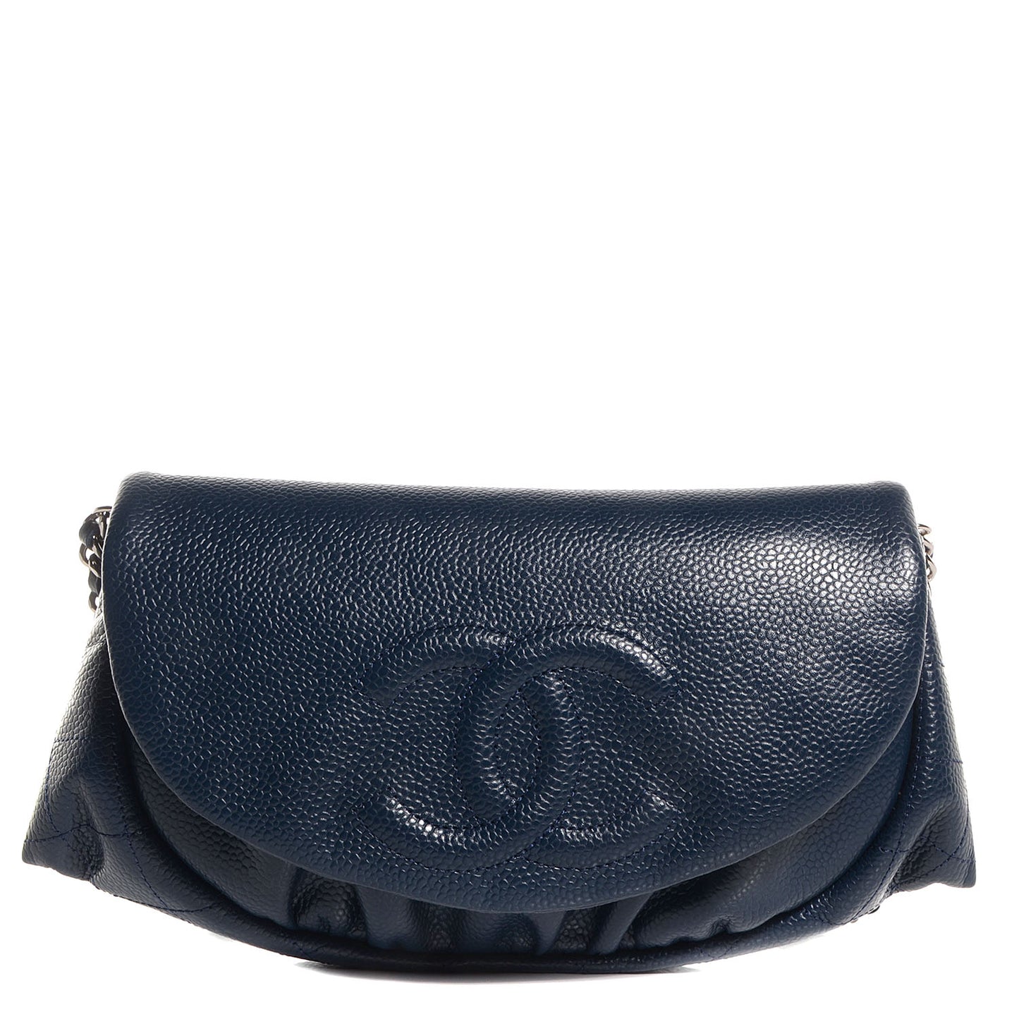 Caviar Half Moon Wallet On Chain WOC Navy Blue