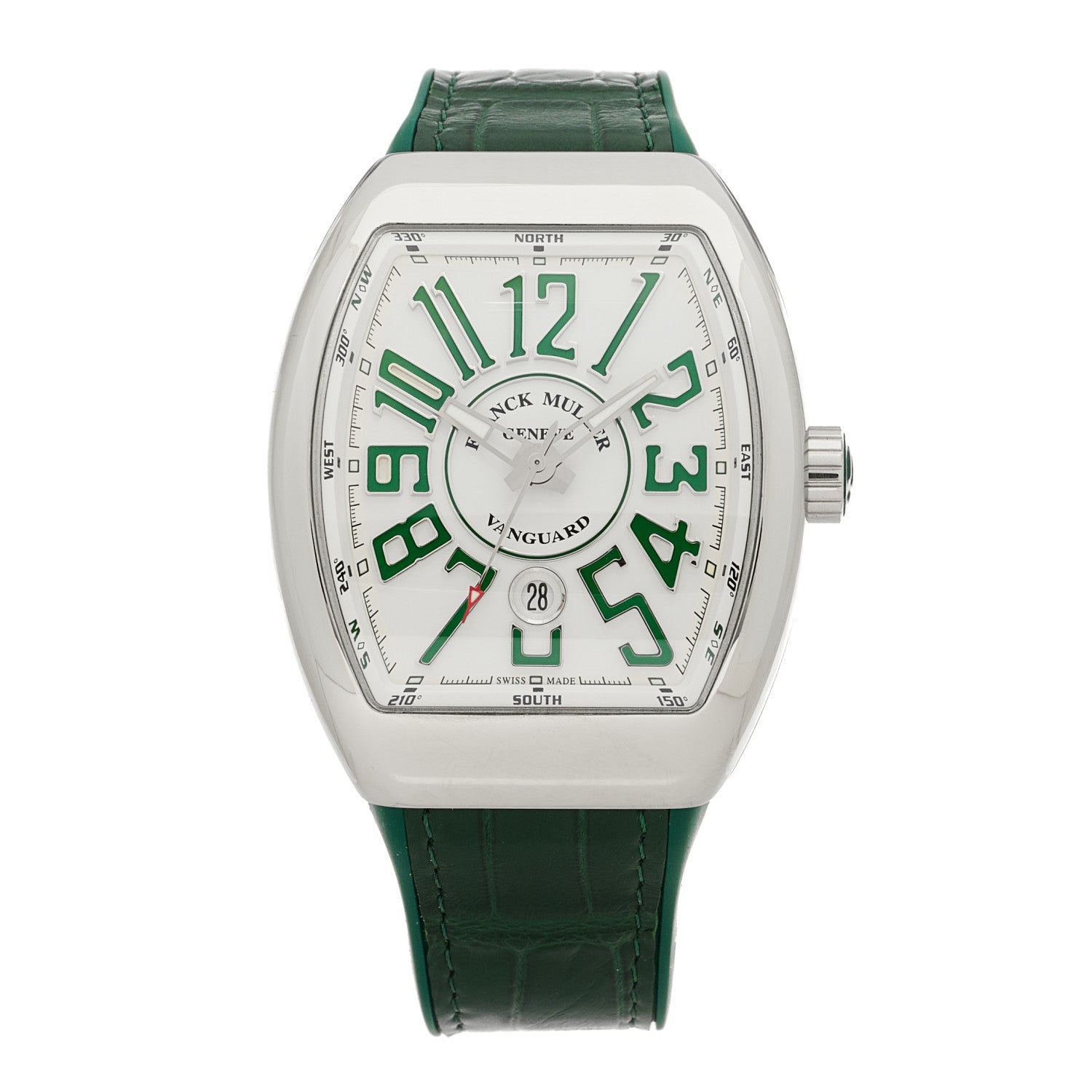 Franck Muller Stainless Steel Alligator 45mm Vanguard Automatic Watch Green V45SCDT 1 of 5