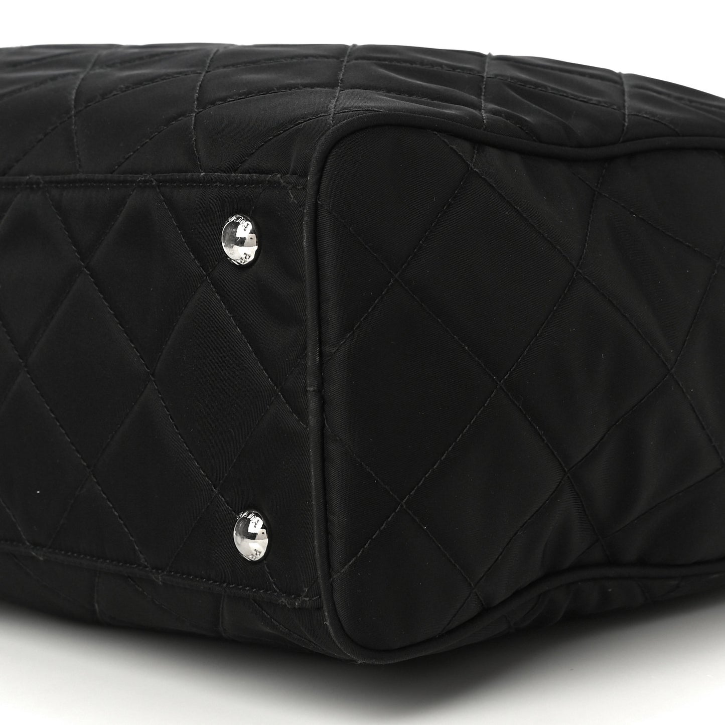 Nylon Tessuto Impuntu Quilted Shoulder Bag Black