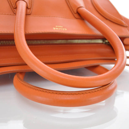Celine Smooth Calfskin Mini Luggage Orange 6 of 10