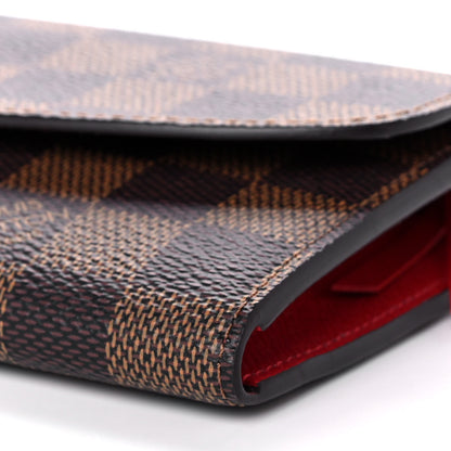 Louis Vuitton Damier Ebene Emilie Wallet Red 8 of 9