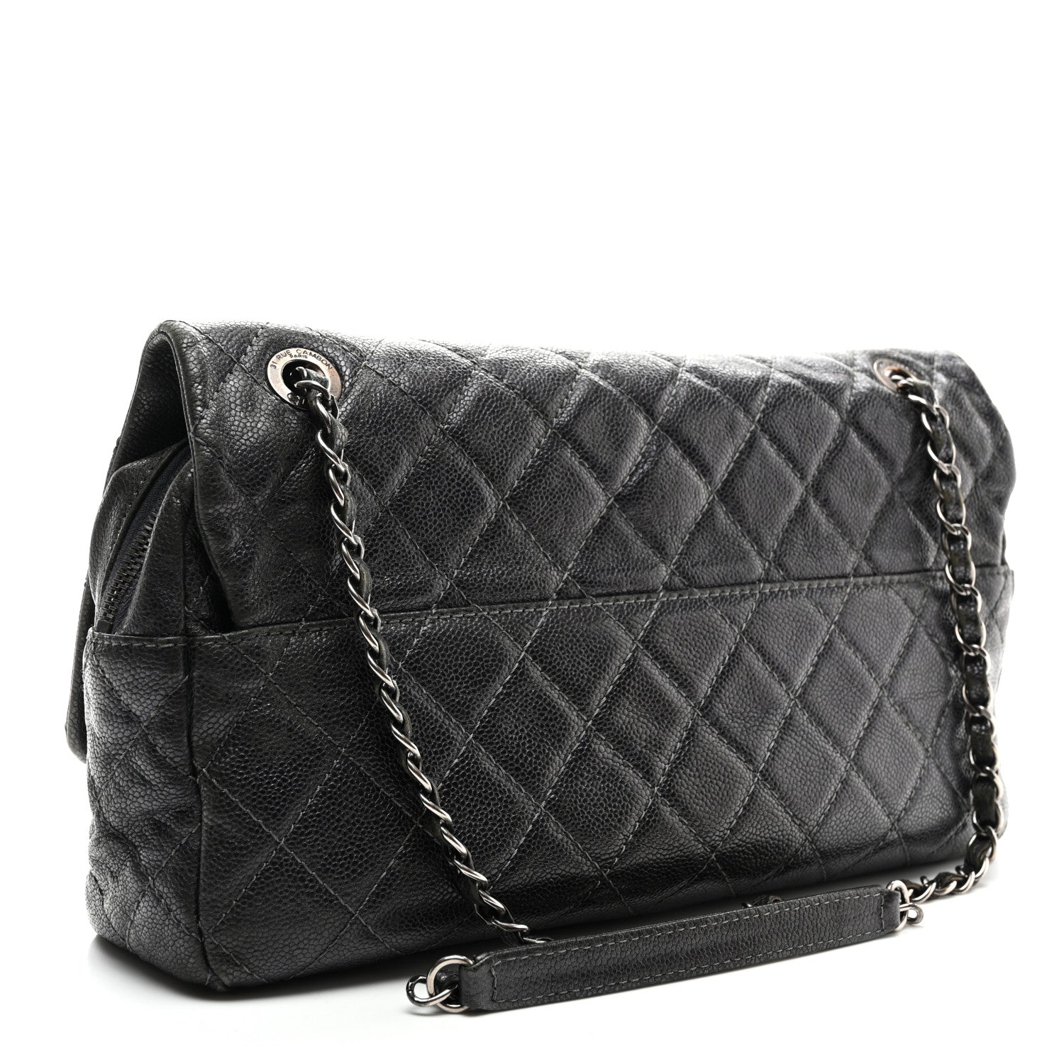 Chanel Iridescent Caviar Quilted Jumbo Easy Flap Grey 3 of 10