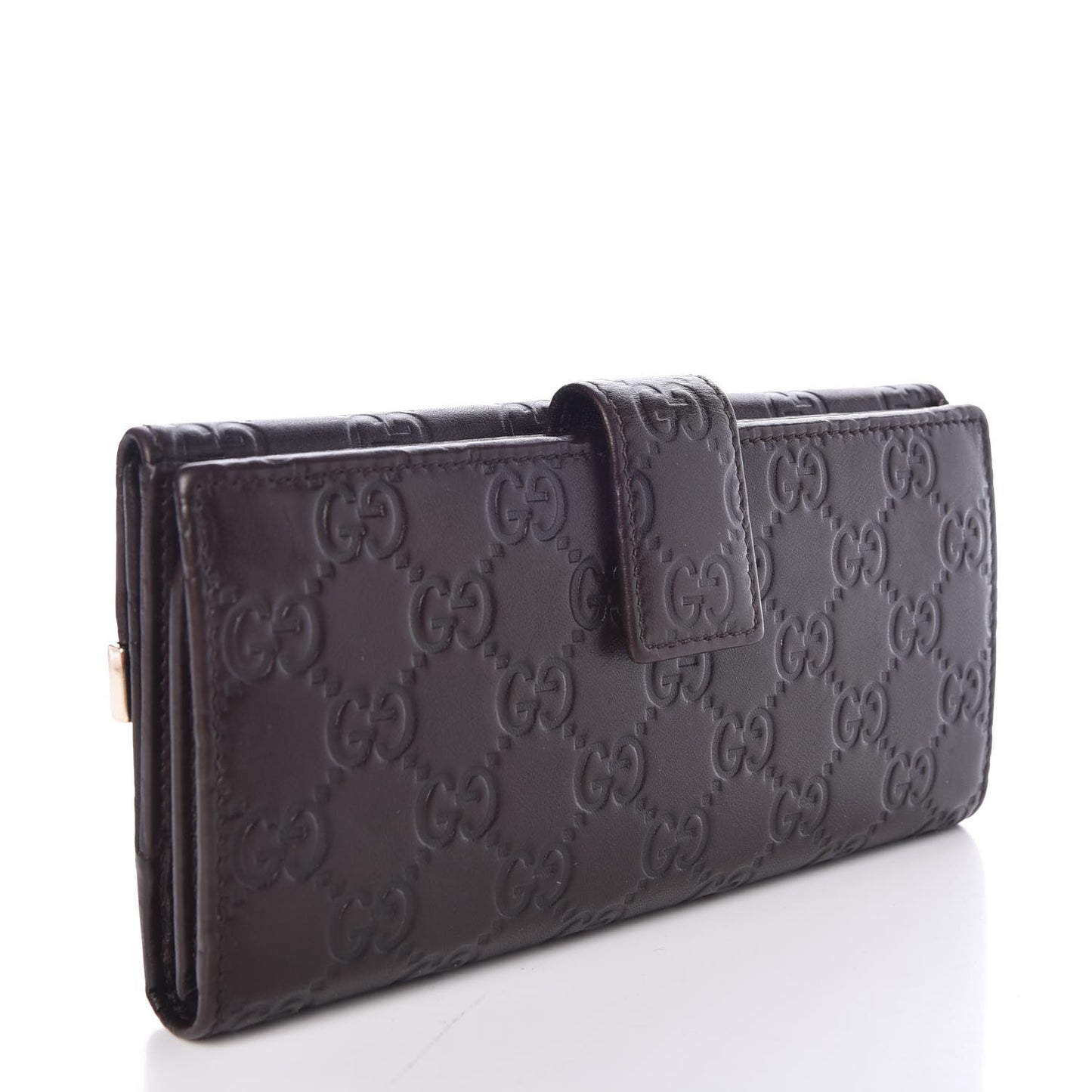 Guccissima Signature Dice Continental Wallet Chocolate