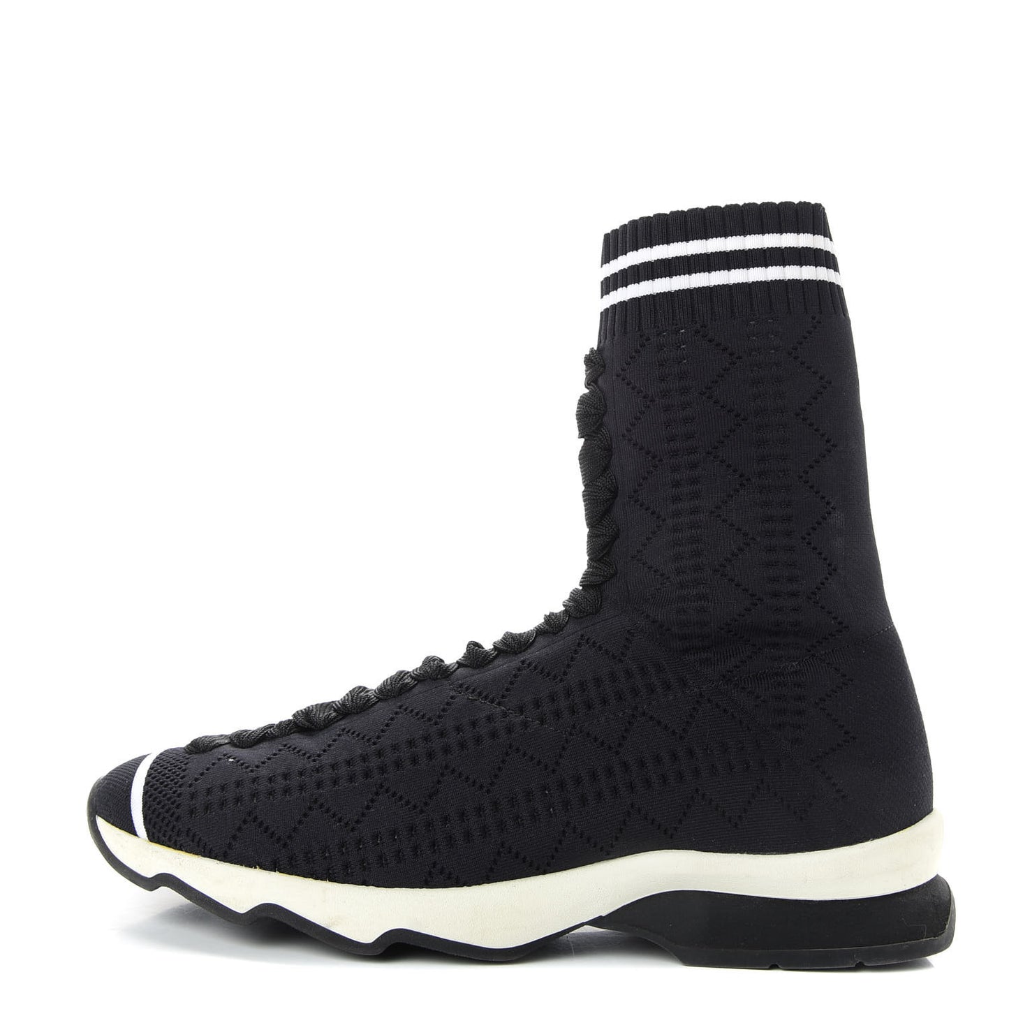 Stretch Knit Womens Sock Sneakers 37 Black