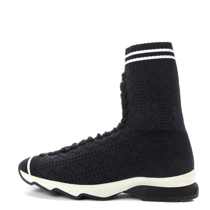 Fendi Stretch Knit Womens Sock Sneakers 37 Black 1 of 9