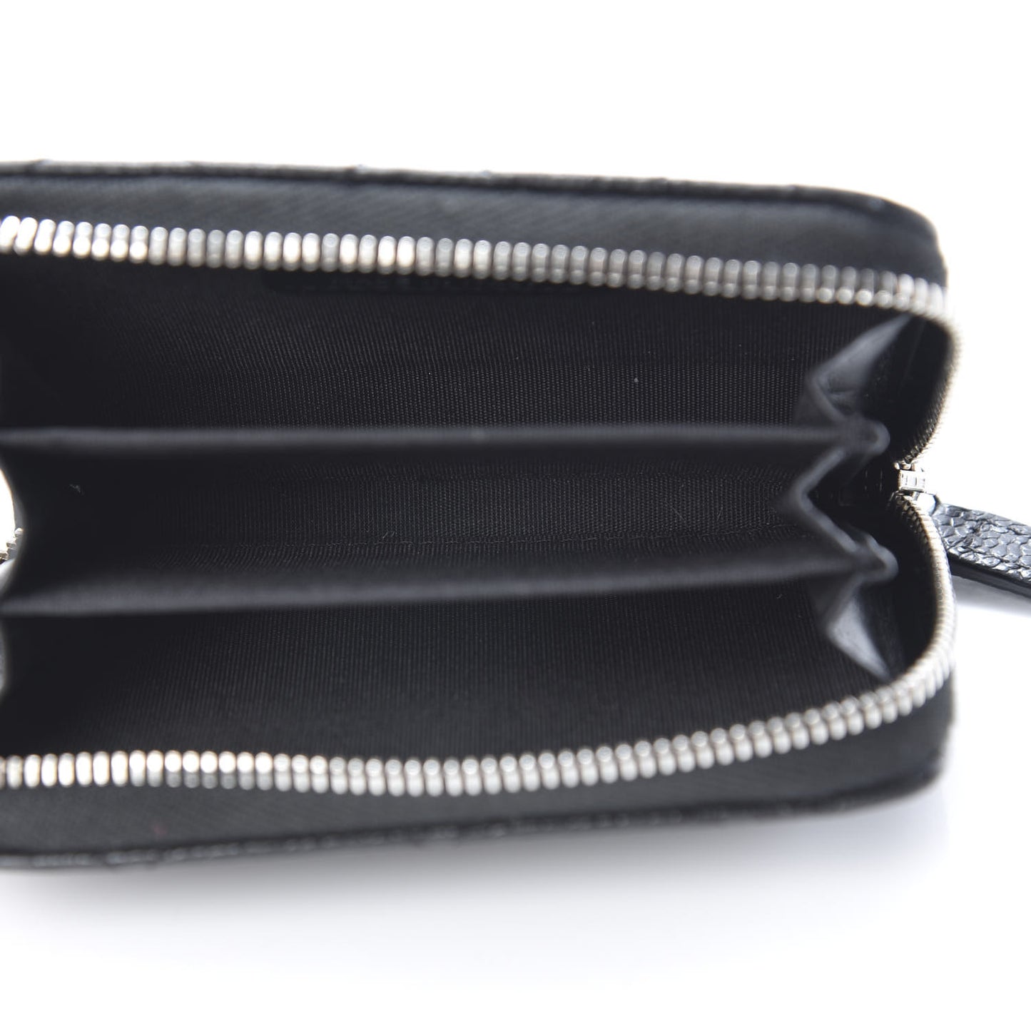 Caviar Quilted Incognito Zip Coin Purse Black