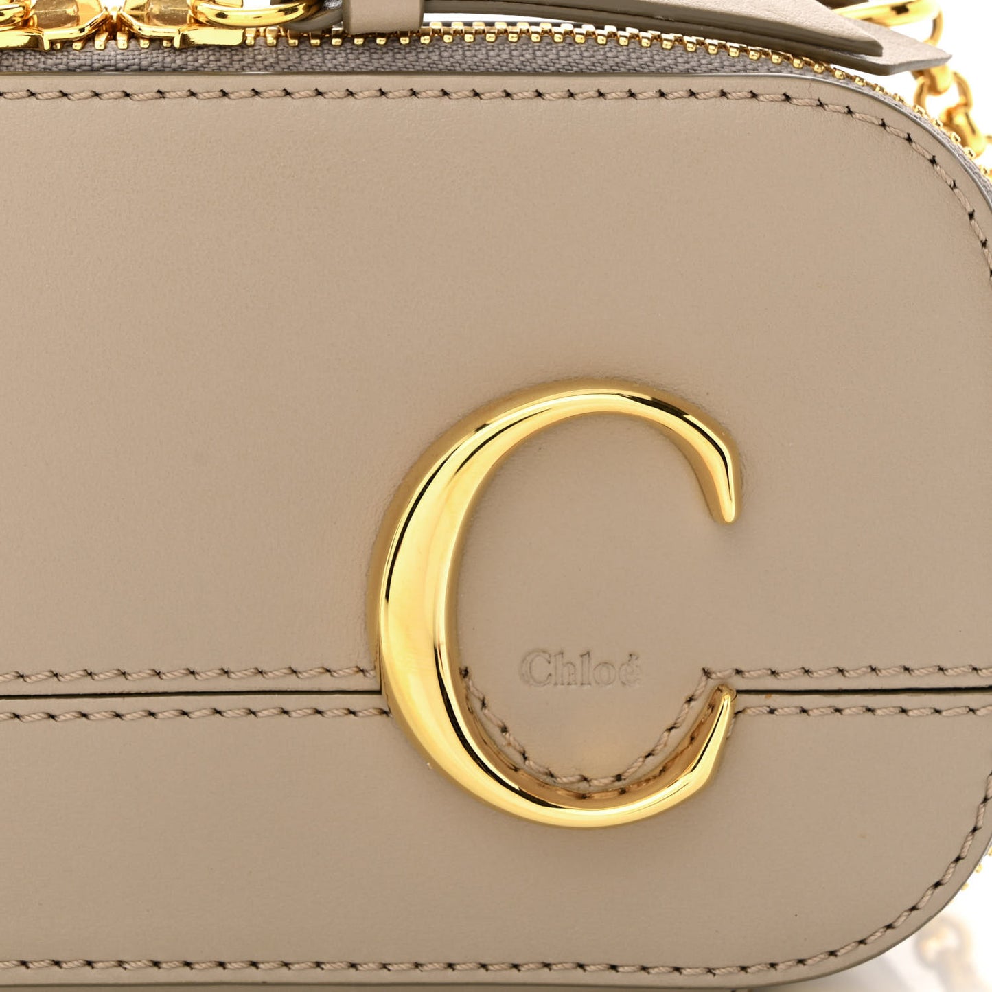 Calfskin Mini C Vanity Bag Motty Grey