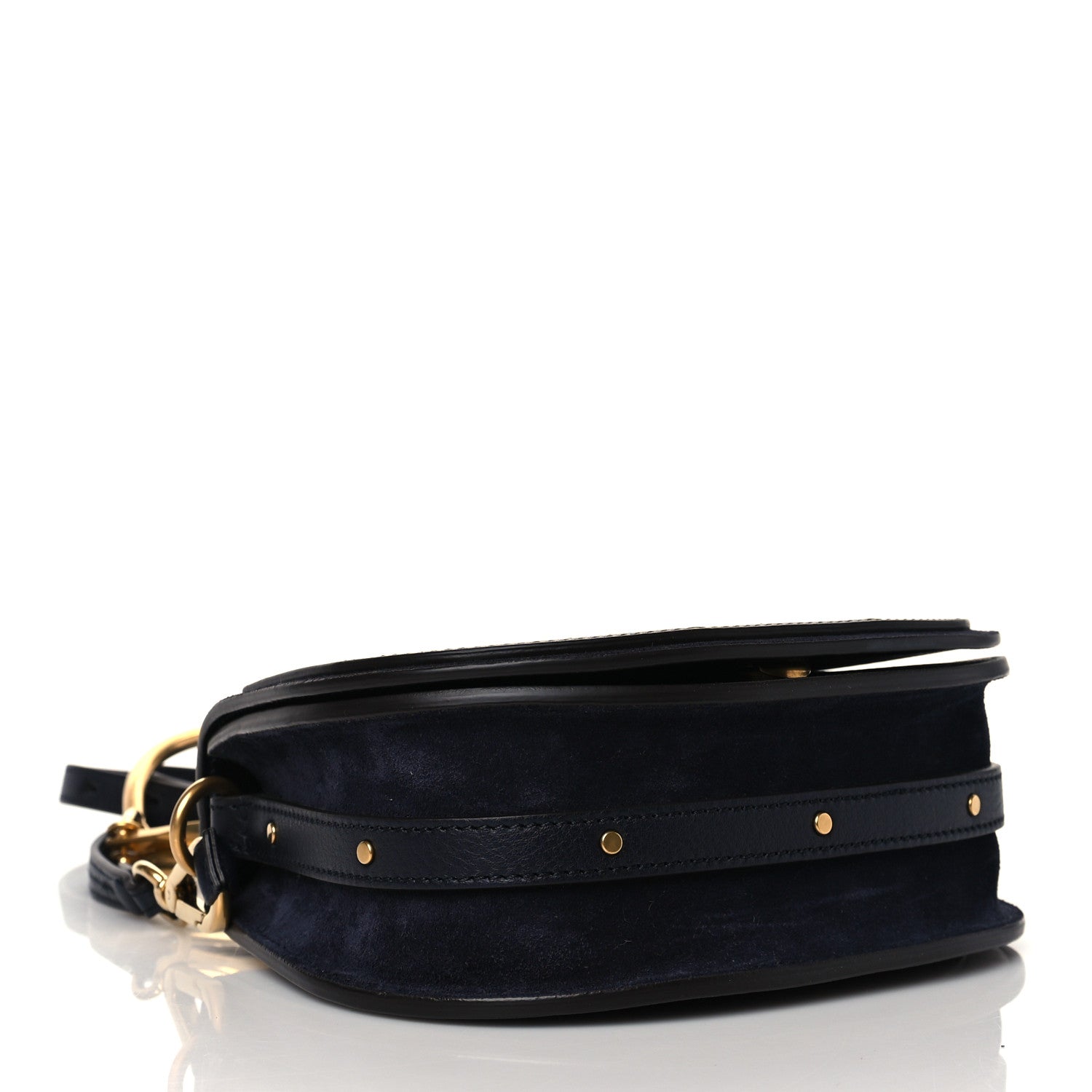 Chloe Calfskin Suede Small Constellation Studs Nile Bracelet Bag Full Blue 4 of 11