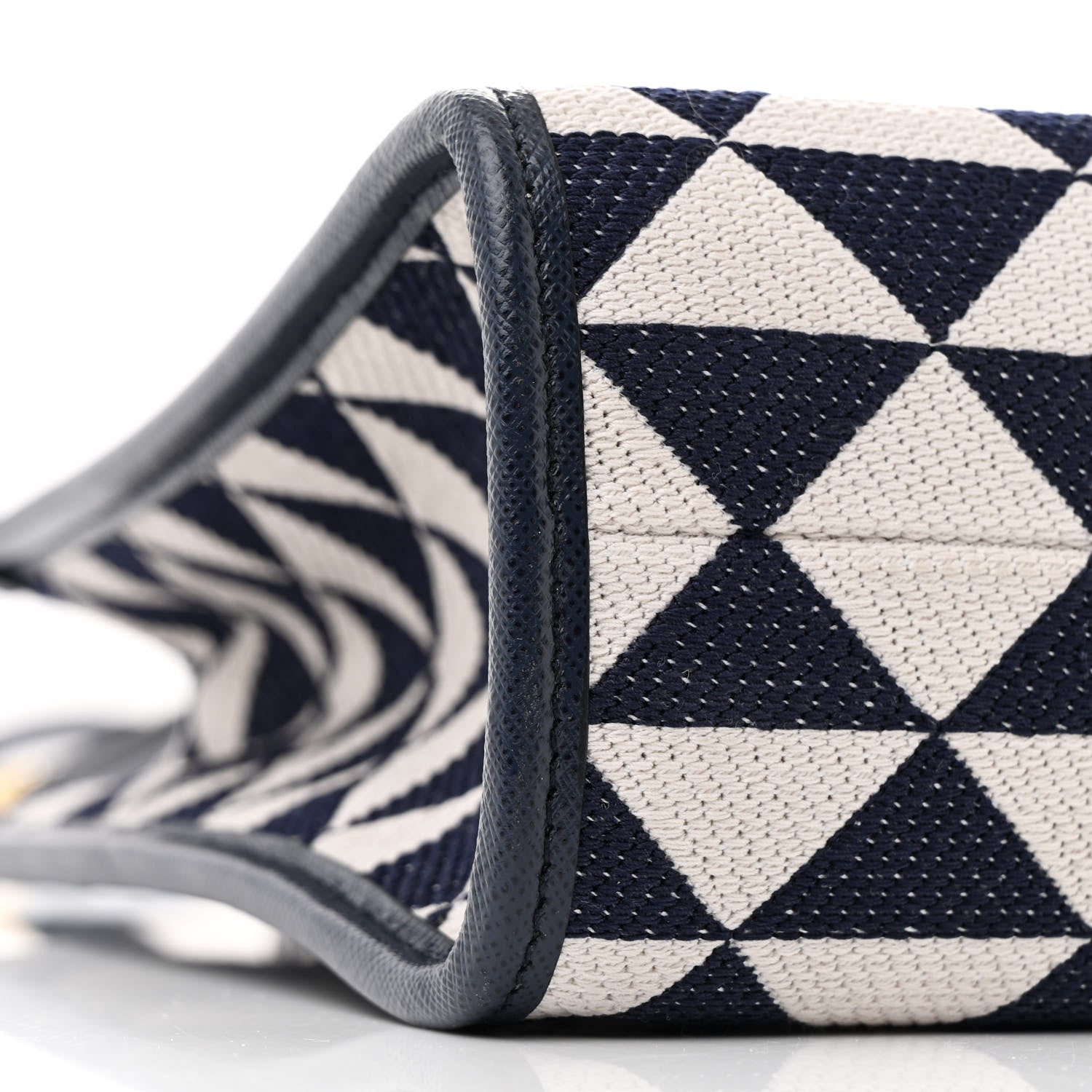 Prada Jacquard Saffiano Triangolo Symbole Embroidered Small Tote Baltico Talco 9 of 12