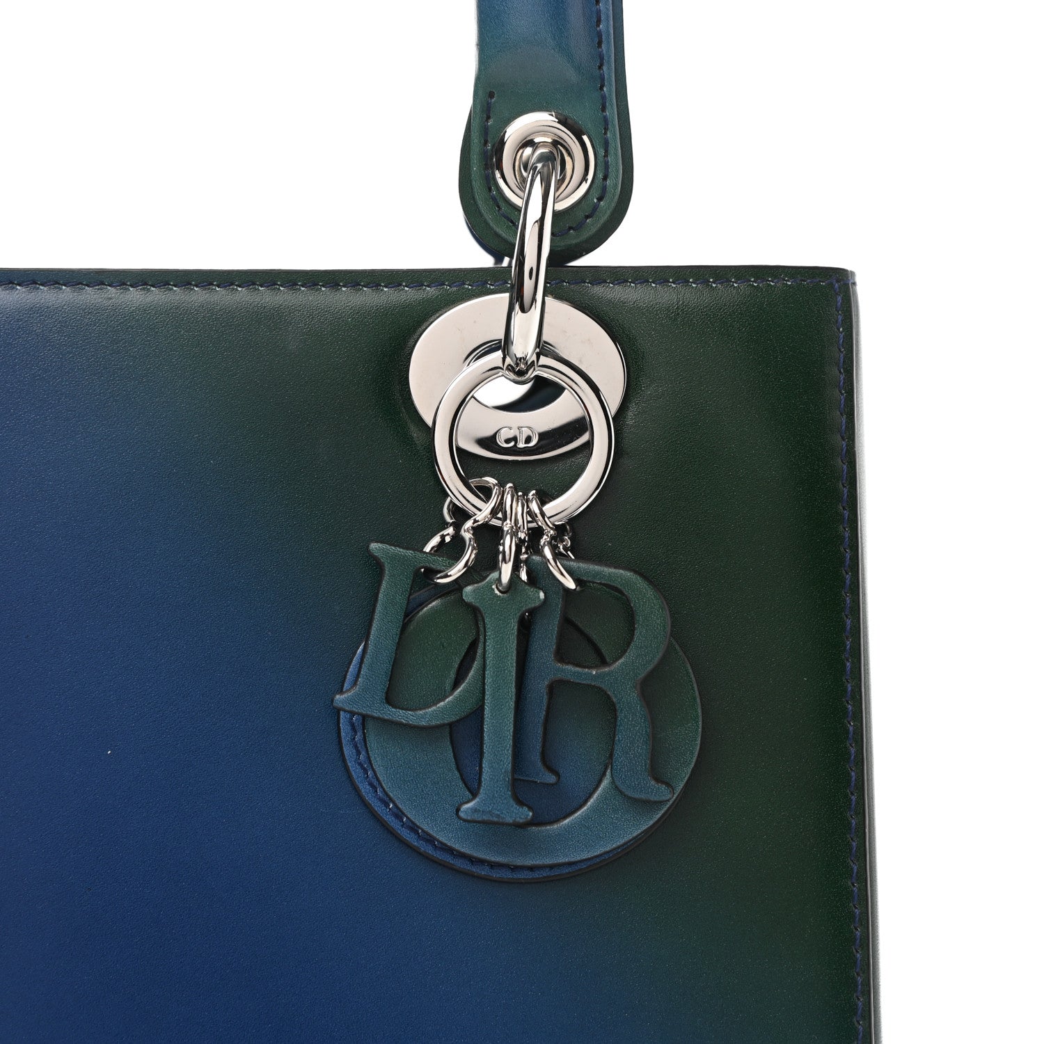 Christian Dior Box Calfskin Gradient Medium Lady Dior Purple Blue Green 8 of 11