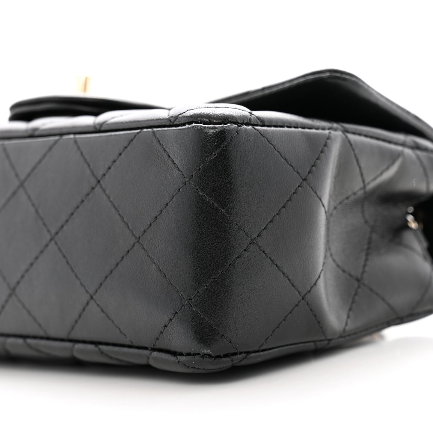 Lambskin Quilted Mini Rectangular Flap Black