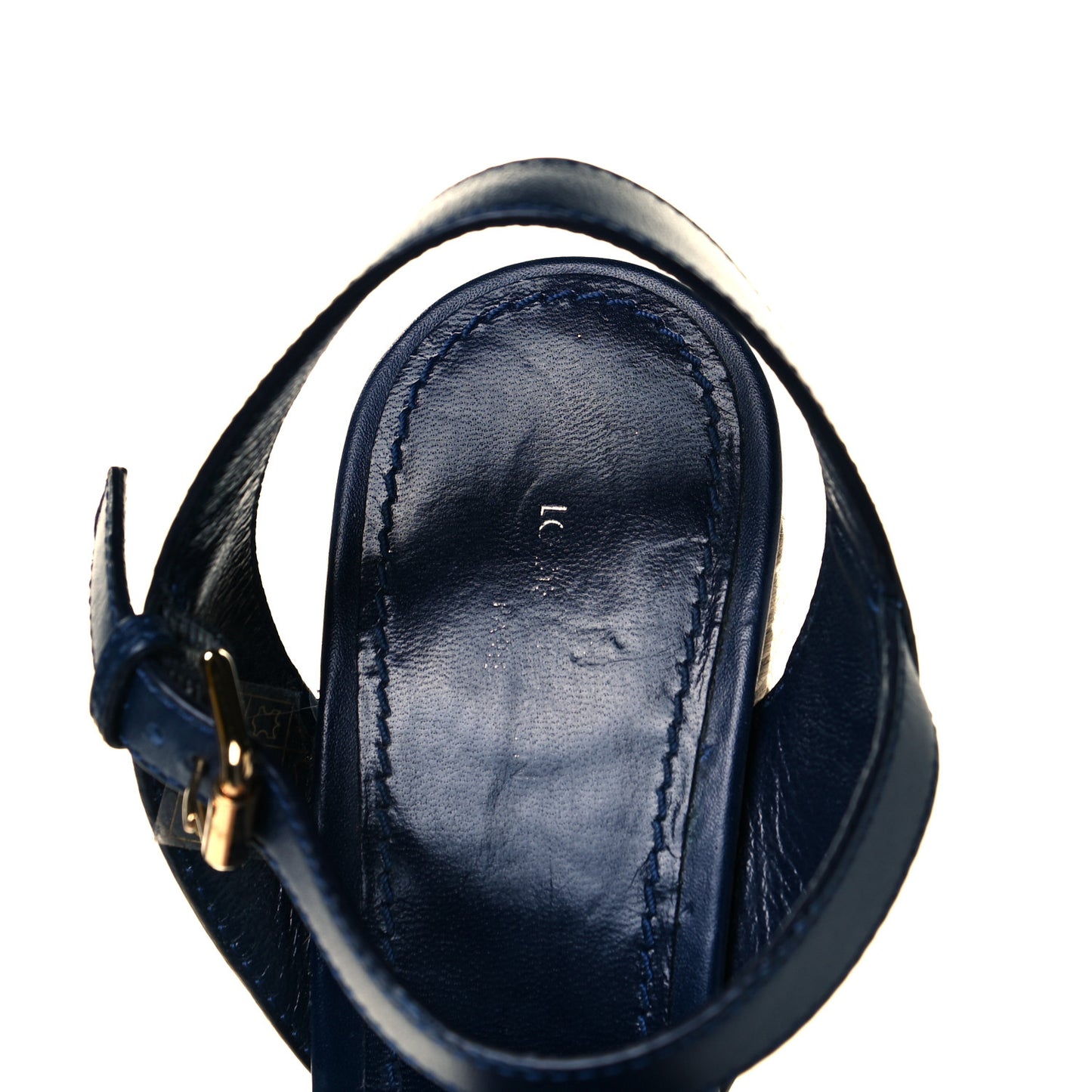 Calfskin Canvas Monogram Sail Away Wedge Sandal 36.5 Marine
