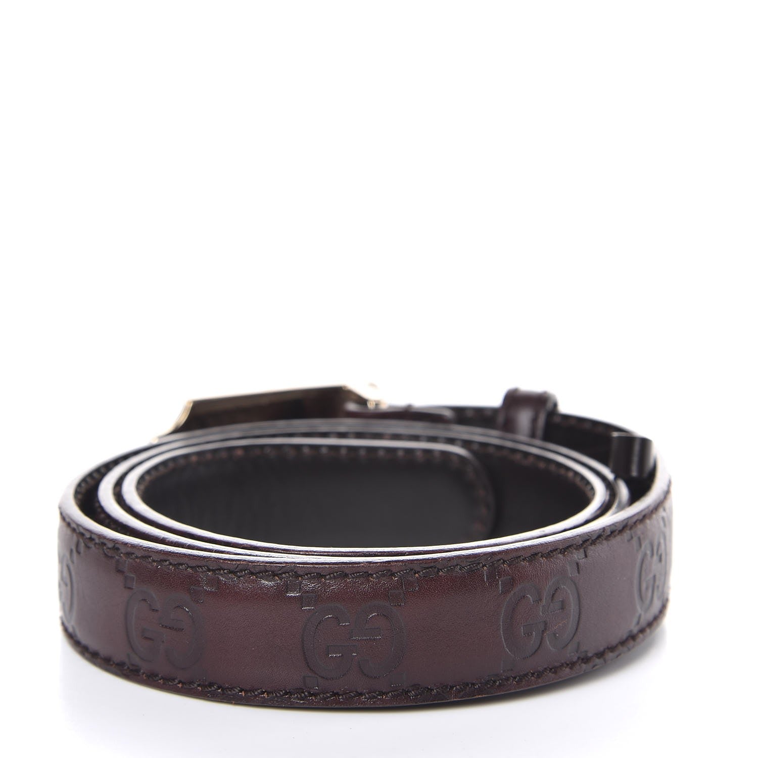 Gucci Guccissima Belt 85 34 Dark Brown 3 of 7