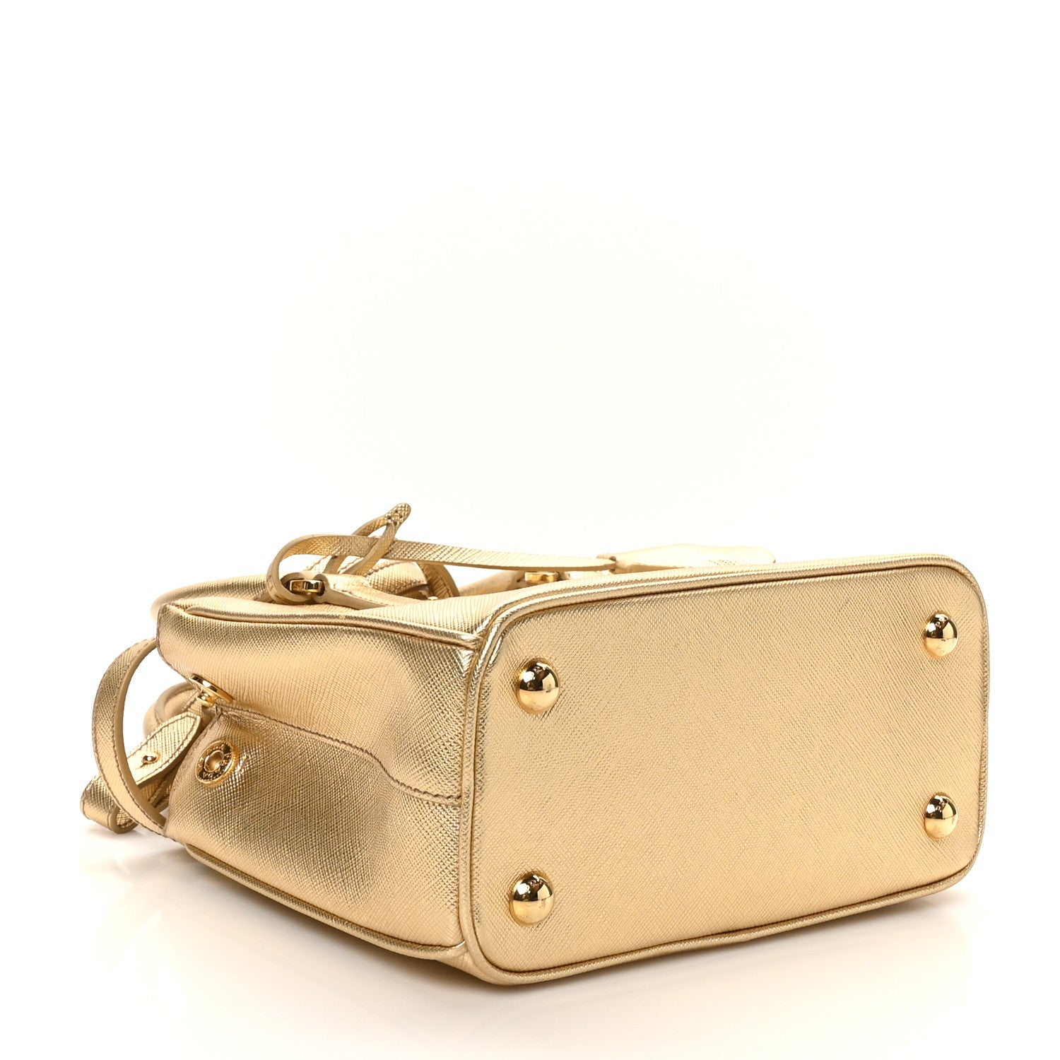 Prada Saffiano Lux Mini Galleria Double Zip Tote Platino 4 of 9