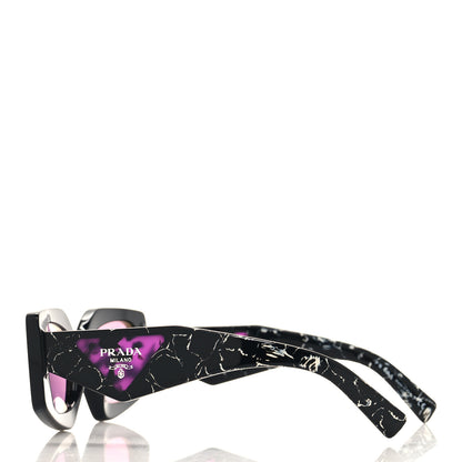 Prada Acetate Square Sunglasses SPR 15Y Black Dark Violet 3 of 7
