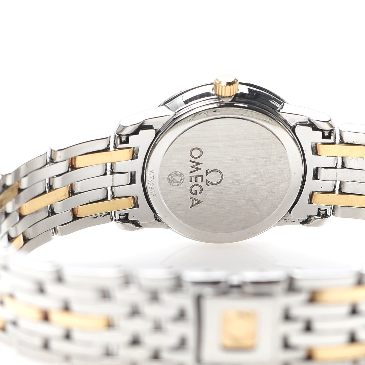 Stainless Steel 18K Yellow Gold Mother of Pearl 22mm De Ville Quartz Watch 4370.71