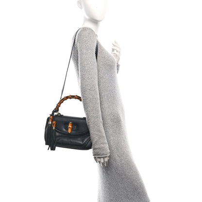 Gucci Cellarius Calfskin Medium New Bamboo Top Handle Bag Black 2 of 10