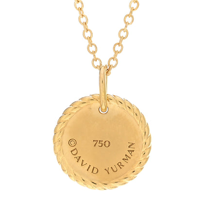 David Yurman 18K Yellow Gold Blue Sapphire Diamond Evil Eye Necklace 4 of 4
