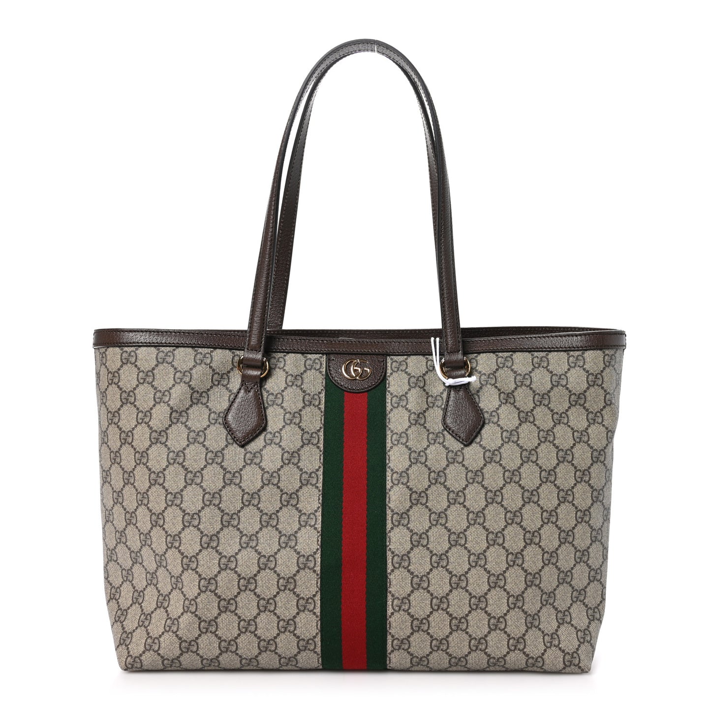 GG Supreme Monogram Medium Ophidia Shopping Tote Brown