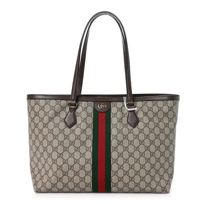 Gucci GG Supreme Monogram Medium Ophidia Shopping Tote Brown 1 of 10