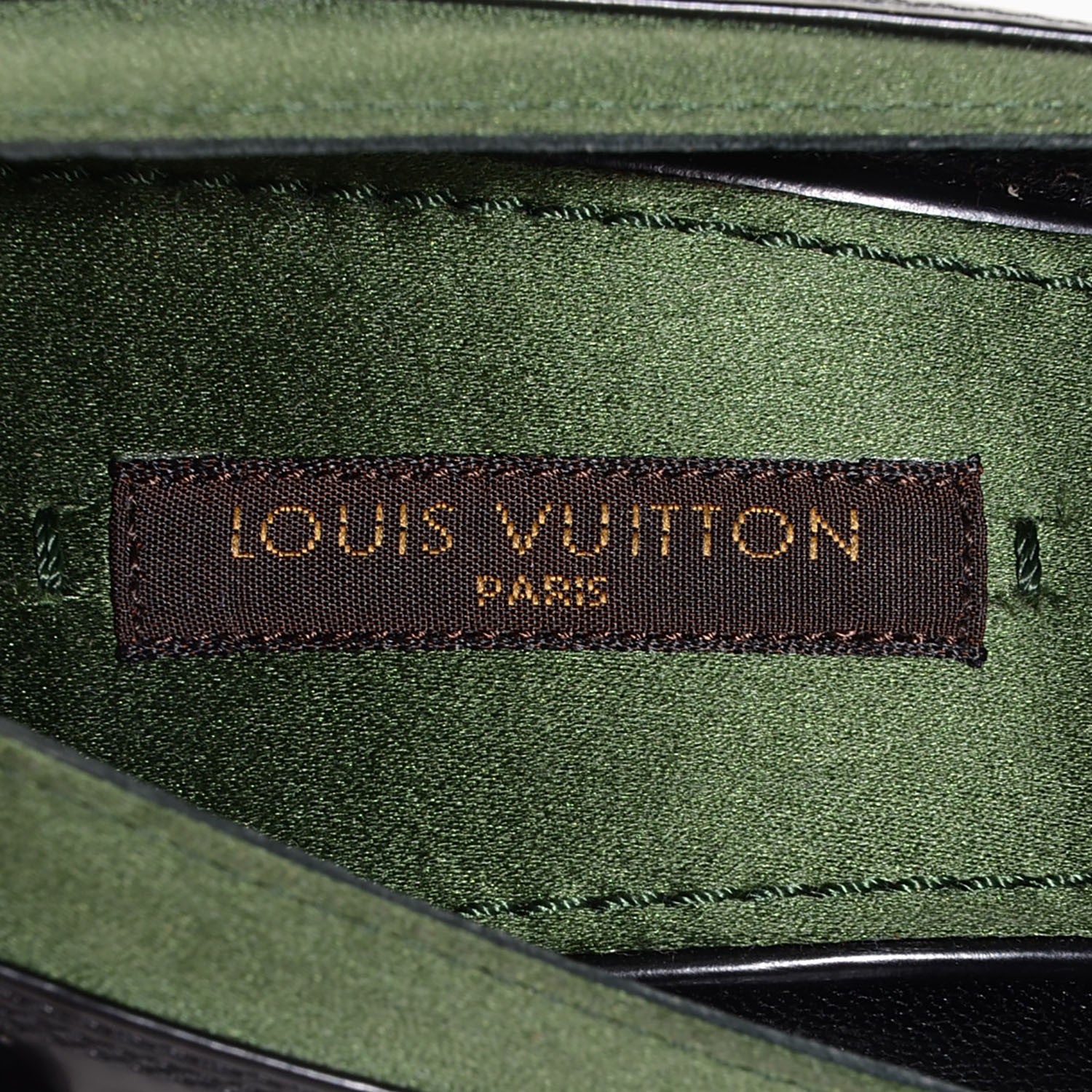 Louis Vuitton Leather Satin Crystal Heel Pumps 36.5 Black 3 of 7