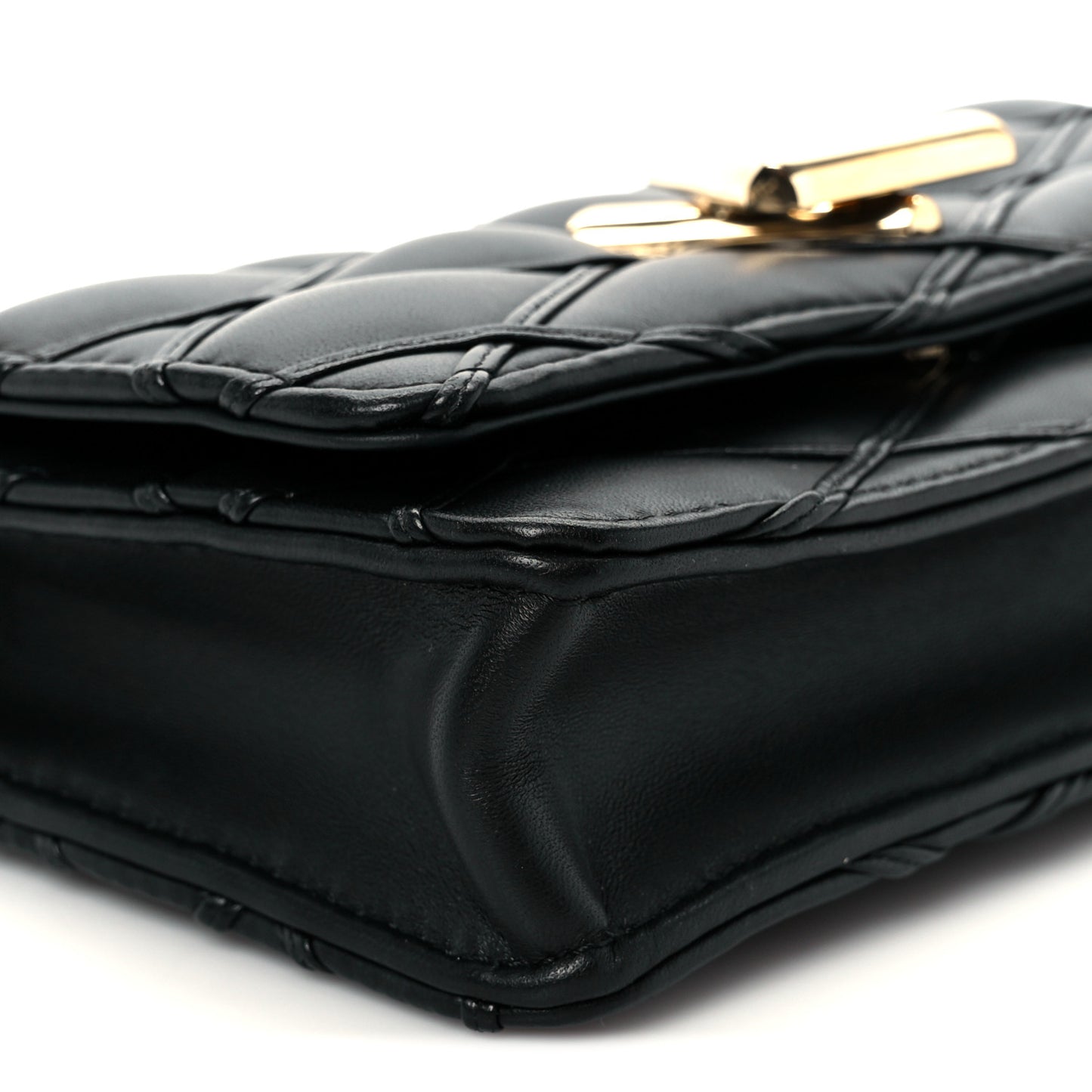 Lambskin Malletage Wallet On Chain GO-14 Black