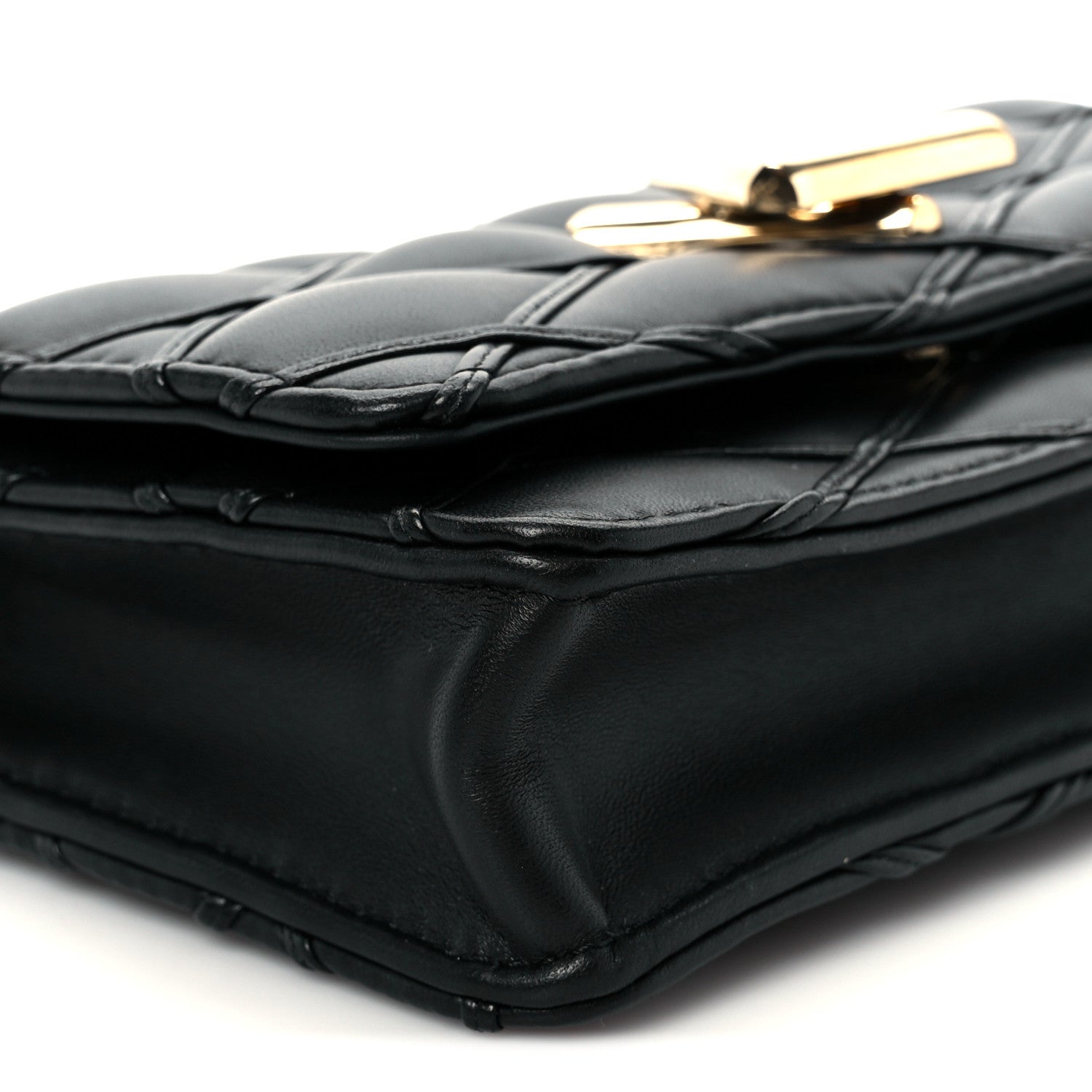 Louis Vuitton Lambskin Malletage Wallet On Chain GO-14 Black 9 of 11