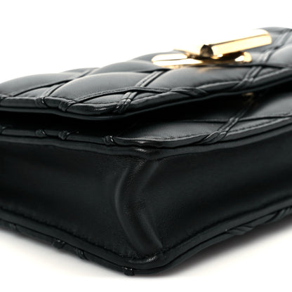 Louis Vuitton Lambskin Malletage Wallet On Chain GO-14 Black 9 of 11