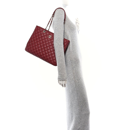 Chanel Calfskin Quilted Large Classic Shopping Tote Burgundy 2 of 11