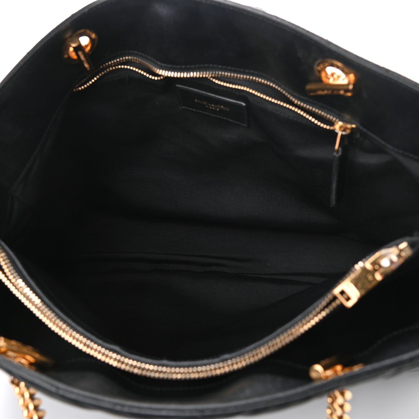 Grain De Poudre Matelasse Chevron Monogram Shopping Bag Black