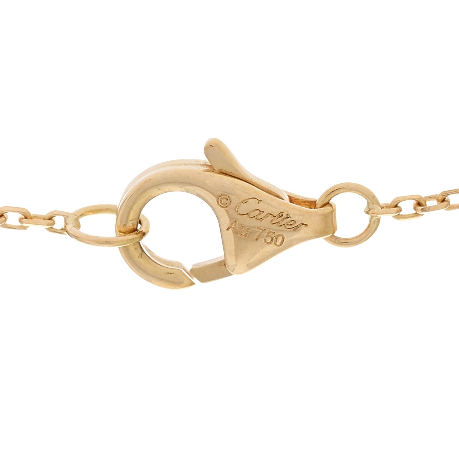 Cartier 18K Yellow Gold Diamond Mother of Pearl XS Amulette de Cartier Pendant Necklace 4 of 5