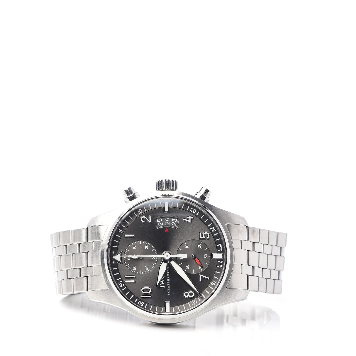 Stainless Steel 43mm Spitfire Chronograph Automatic Watch Slate IWC387804