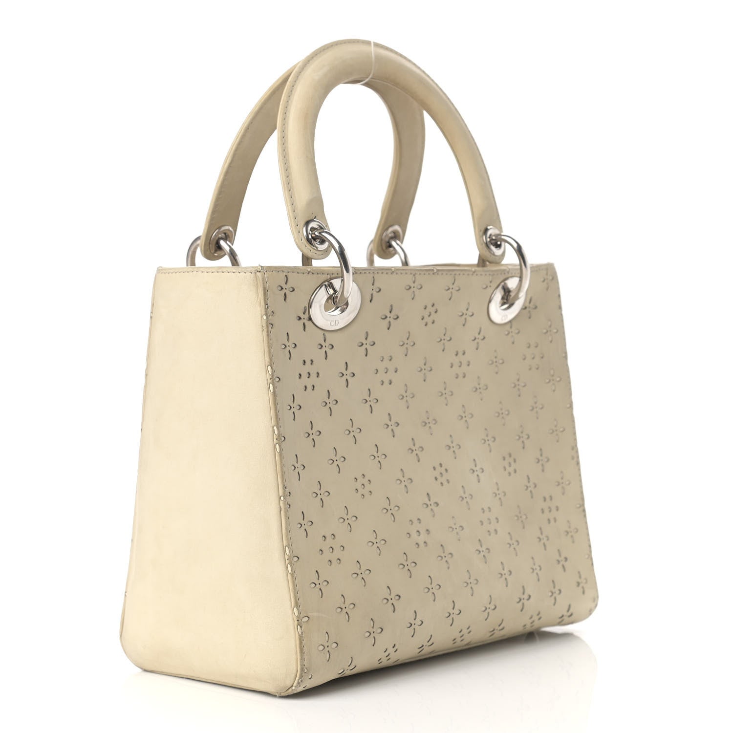 Christian Dior Nubuck Perforated Medium Lady Dior Beige 3 of 18