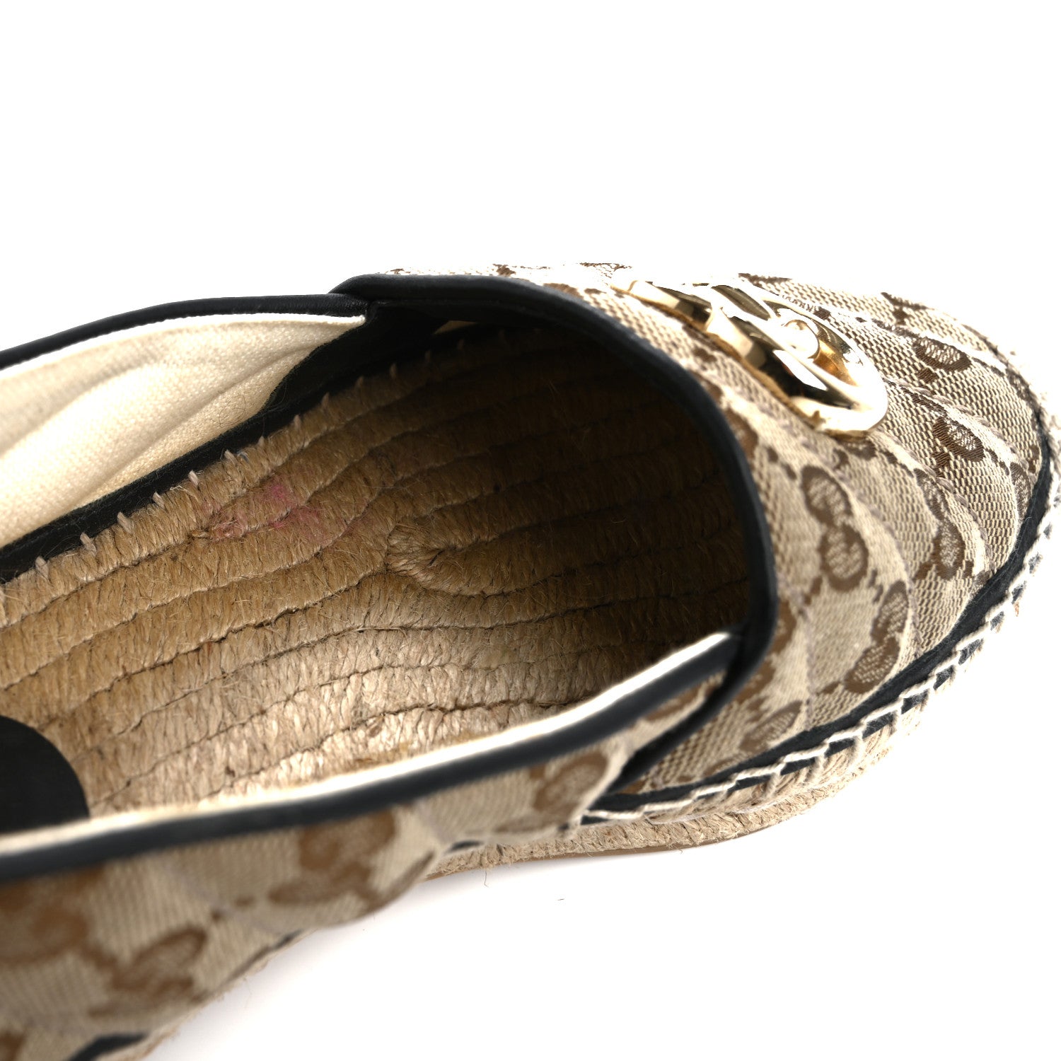 Gucci Monogram Matelasse Diagonal GG Marmont Espadrilles 35 Beige Ebony Black 13 of 14