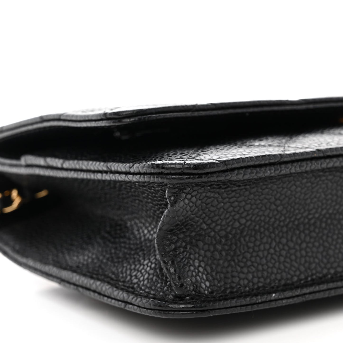 Caviar Quilted Wallet on Chain WOC Black