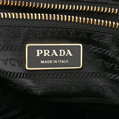 Prada Glossy Calfskin Triangle Large Bonnie Shoulder Bag Black 6 of 10