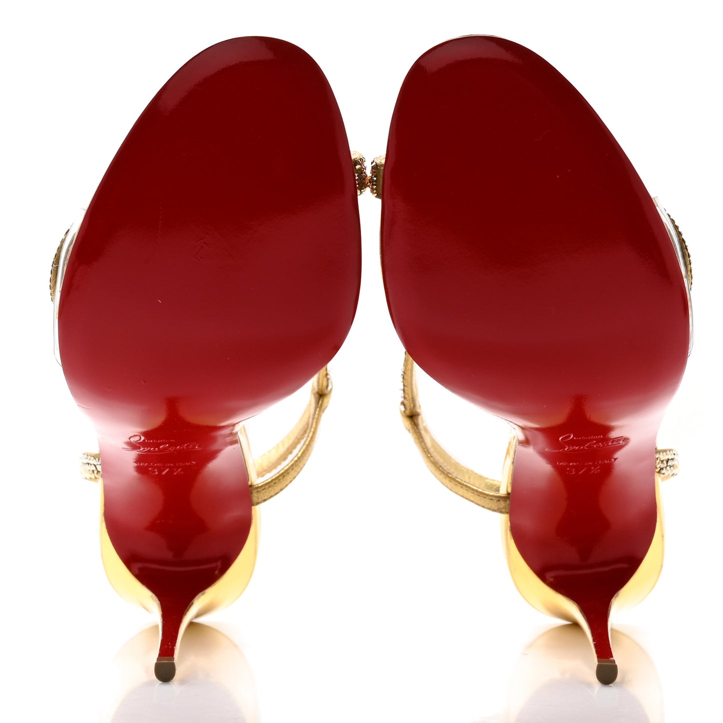 Suede Crystal Strass Rosalie 100 Sandals 37.5 Gold