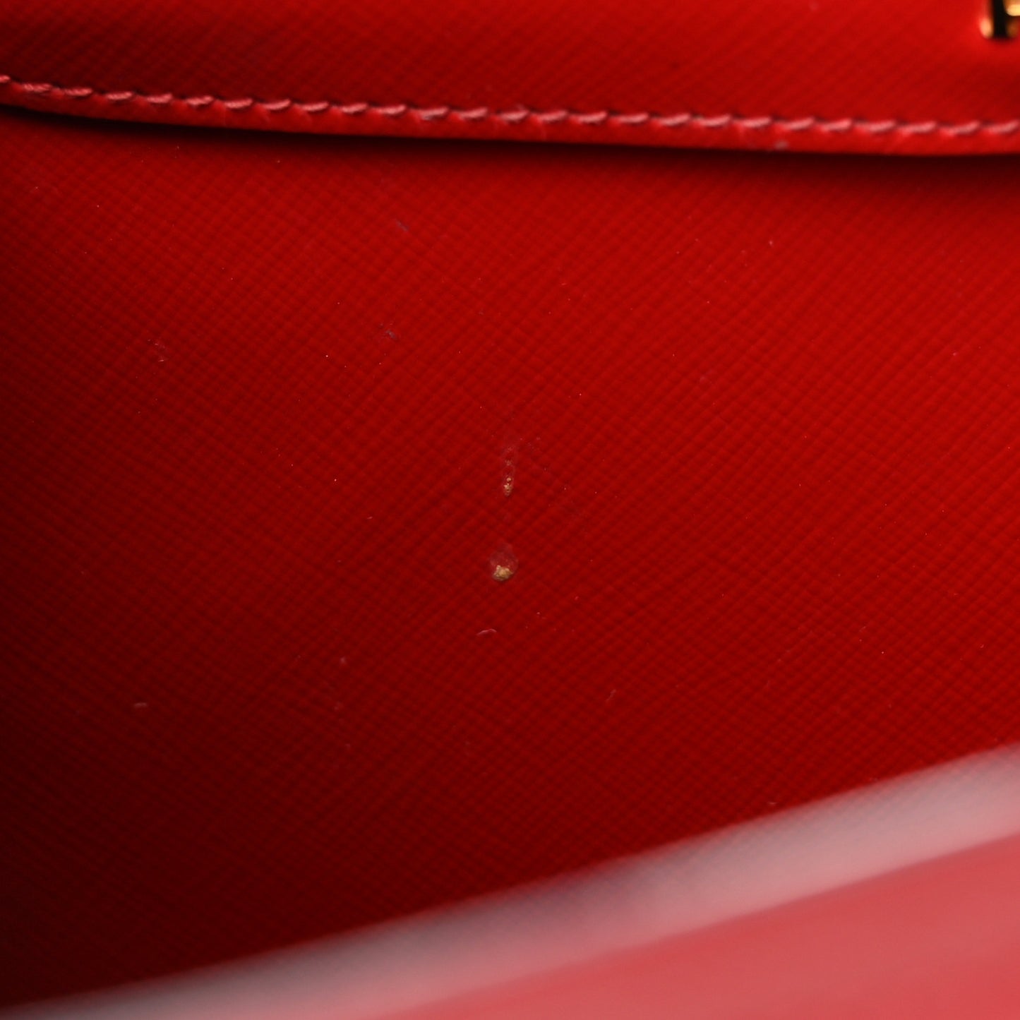 Saffiano Vernice Medium Double Bag Rosso