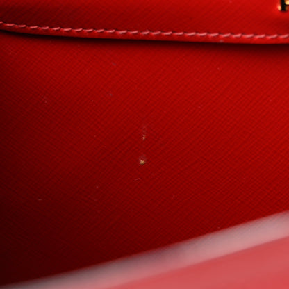 Prada Saffiano Vernice Medium Double Bag Rosso 11 of 12