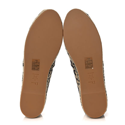 Christian Dior Cotton Embroidered Leopard Print Granville Espadrille 41 Natural 5 of 9