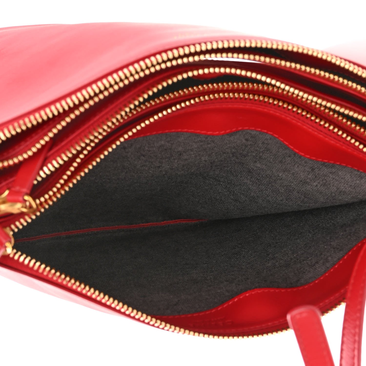 Celine Lambskin Small Trio Crossbody Bag Red 5 of 11